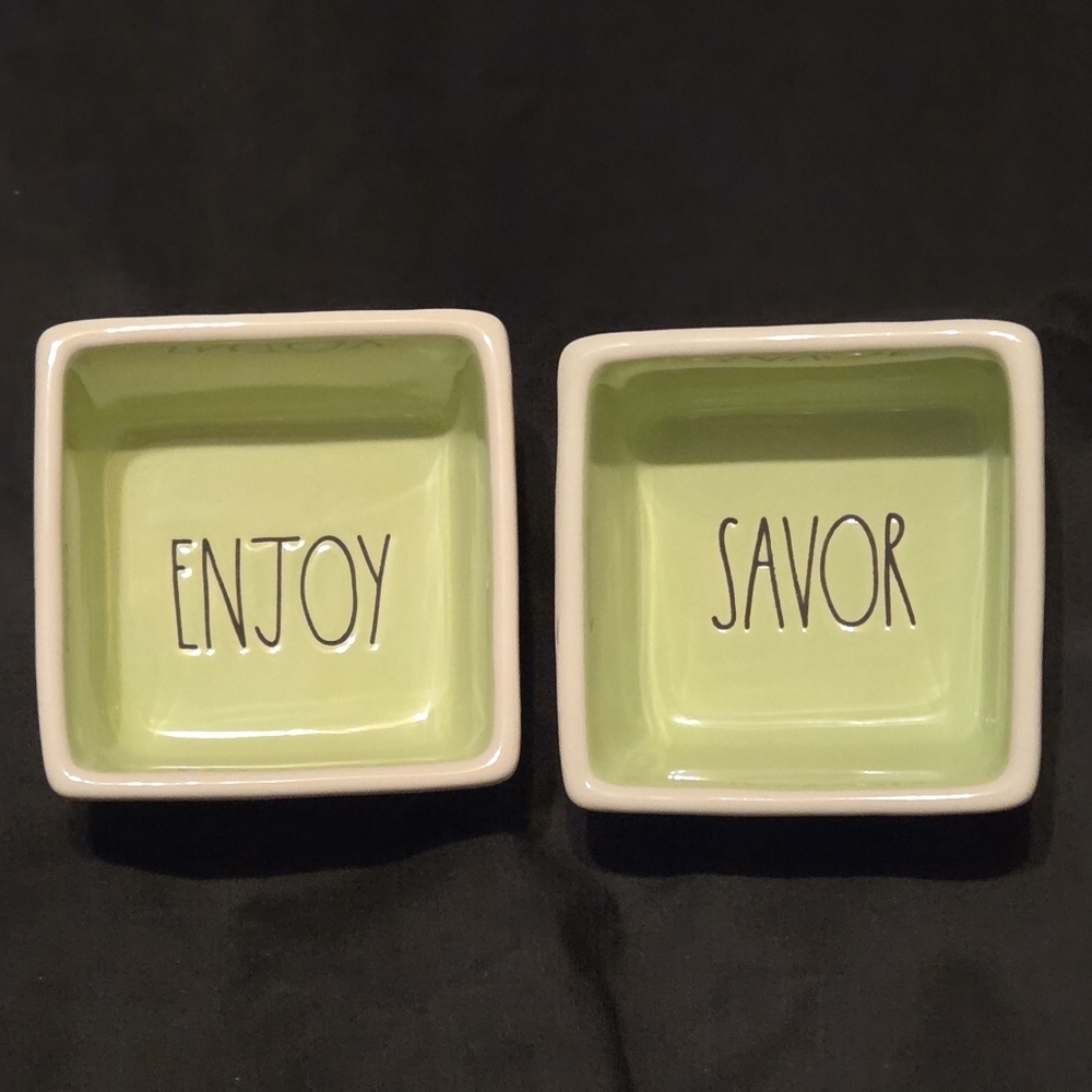 Rae Dunn Enjoy & Savor 3" Ramekin Set of 2